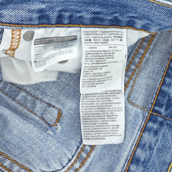 Levi's 505 Denim Jeans Men's 30x30 (30x32) Distressed Biker Regular Fit Straight - Picture 6 of 16